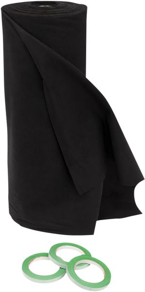 SHOWGEAR Deko-Molton 160 g/m² Rolle 0,6 m, 30 m Schwarz – 0,6 x 30 m (B x L)