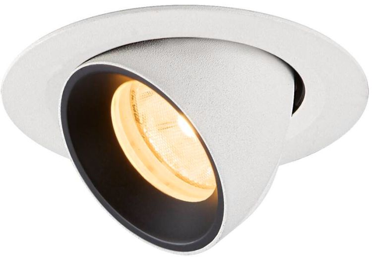 SLV NUMINOS® GIMBLE XS, Deckeneinbauleuchte weiß/schwarz 3000 K 20°