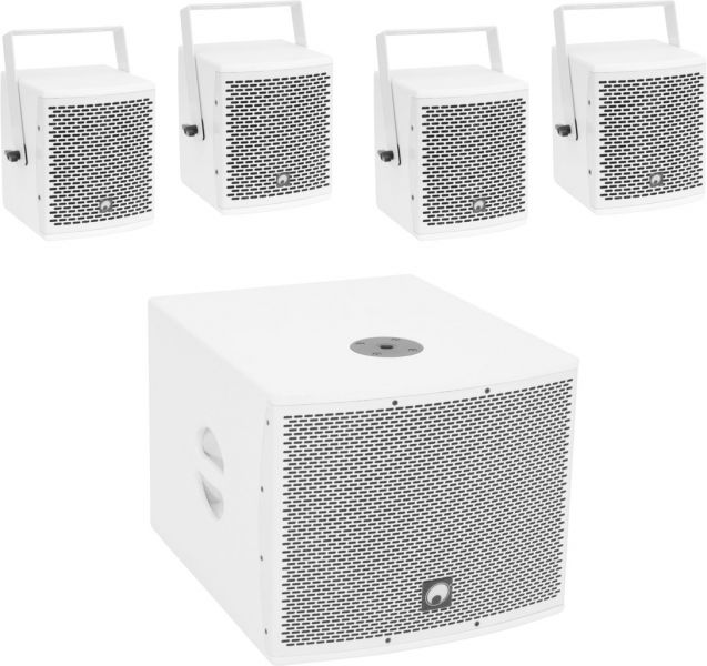 OMNITRONIC Set MOLLY-12A Subwoofer aktiv + 4x MOLLY-6 Top 8 Ohm, weiß