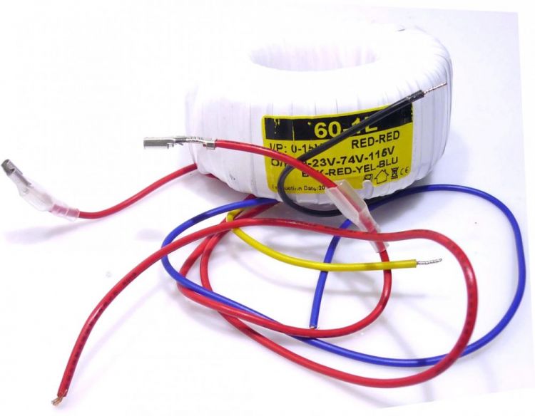 Ringkerntrafo Sec.: 0-23-74-115V Pri.: 15V (60-1L) MP-60