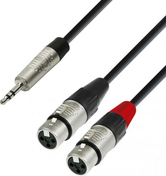 Adam Hall Cables K4 YWFF 0180 Audiokabel REAN 3,5 mm Klinke stereo auf 2 x