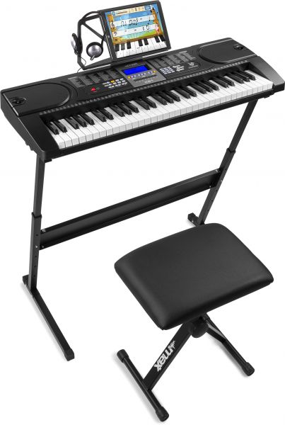 Max KB1SET Elektronisches Keyboard 61-Tasten Premium Kit