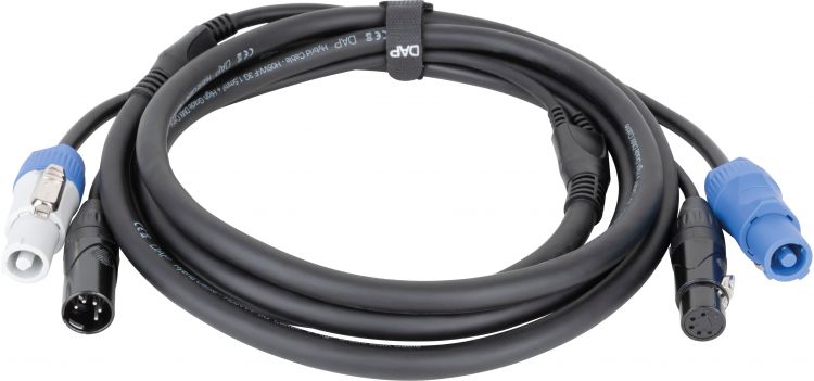 DAP-Audio FP21 Hybrid Cable - Power Pro & 5-pin XLR - DMX / Power 6 m, schwarze Ummantelung