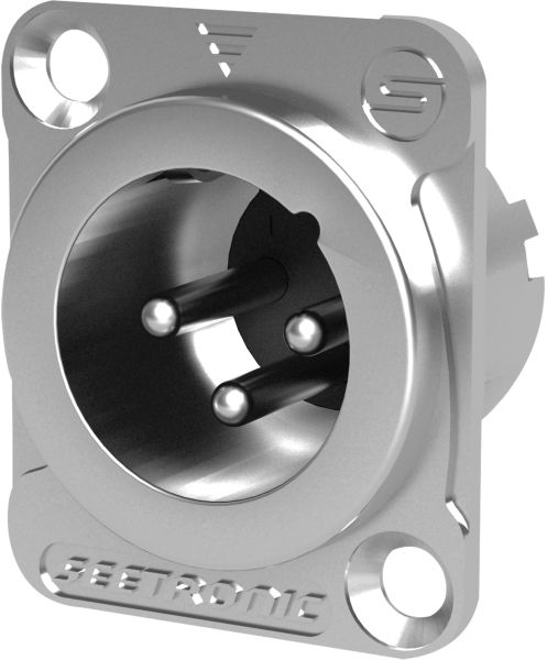 Seetronic XLR 3P Chassis - männlich Silberkontakte - vernickeltes Gehäuse
