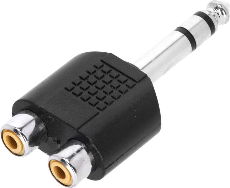 Adam Hall Connectors 4 STAR AY RF2 JM3 - Y-Adapter 2 x Cinch female auf 6,3 mm Klinke TRS male