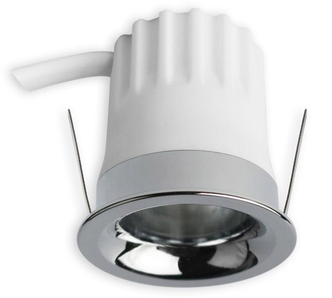 ISOLED LED Einbaustrahler BACK32, alu glänzend, rund, 5W, CRI90, 2700K, rückversetzt, Honeycomb