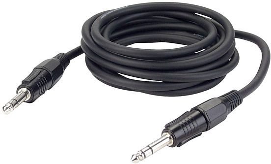 Stereo Cable black 1,5m, Jack 3p - Mini Jack 3p