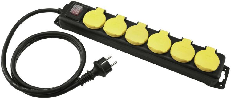 EUROLITE Steckdosenleiste 6-fach IP44 sw 1,5m