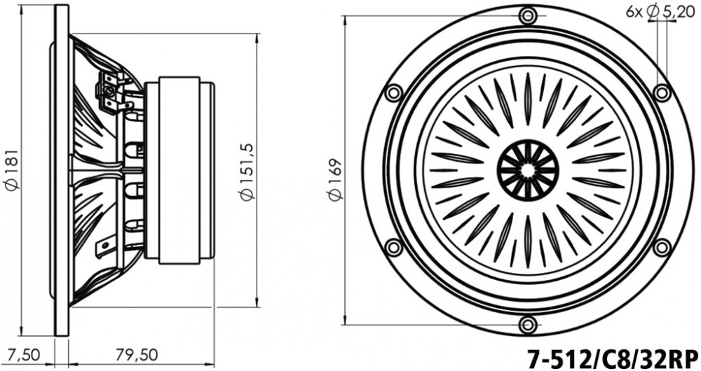 Lautsprecher Einbau MONACOR MSH-116/4 Hi-Fi Mitteltöner – 115mm Einbaulautsprecher Für Perfekte Mitten Lautsprecher 8 Ohm
