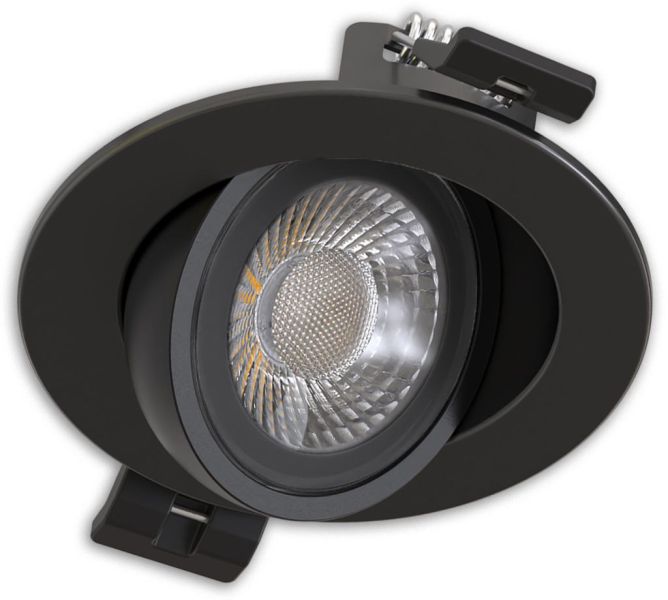 ISOLED LED Einbaustrahler Sphere-68 schwenkbar, 6W, 40°, 2700|3000|4000K, CRI90, schwarz, dimmbar