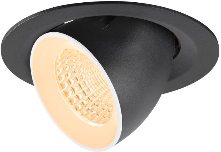SLV NUMINOS® GIMBLE M, Deckeneinbauleuchte,, 2700 K, 55°, schwarz / weiß