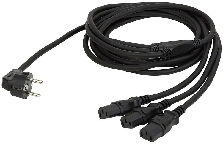 Showtec Kaltgeräte Netzkabel 3er Splitter Länge: 3 m