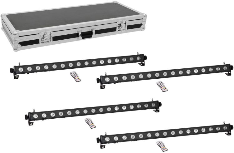EUROLITE Set 4x LED PIX-16 QCL Leiste + Case