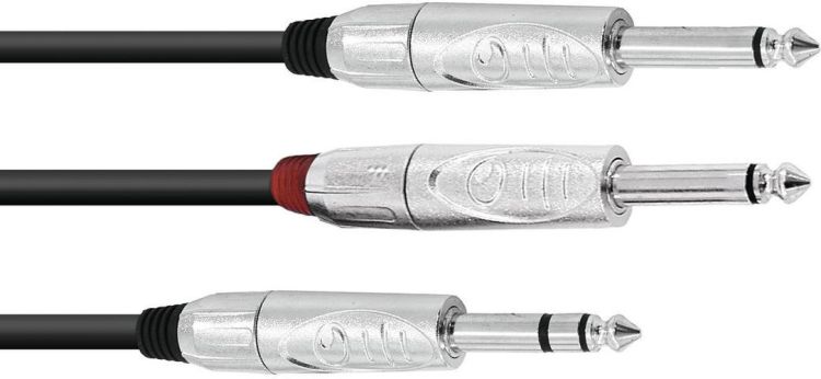 OMNITRONIC Adapterkabel Klinke/2xKlinke 3m