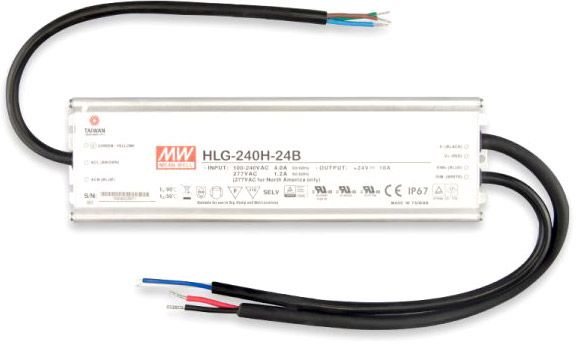 ISOLED LED Trafo MW HLG240H-24B 24V/DC, 0-240W, 1-10V (100-240W) dimmbar, IP67, SELV