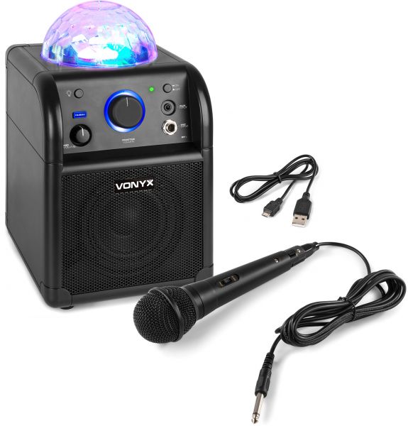 Vonyx SBS50B BT Karaoke Lautsprecher LED Ball Schwarz