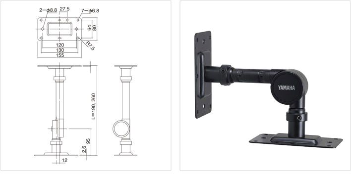 Yamaha BWS 50-190  Wandmontage/Universalwinkel (Paar)