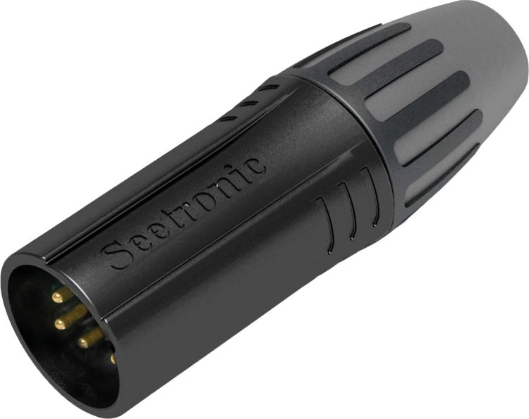 Seetronic XLR 5P Connector - male Goldkontakte - schwarzes Gehäuse