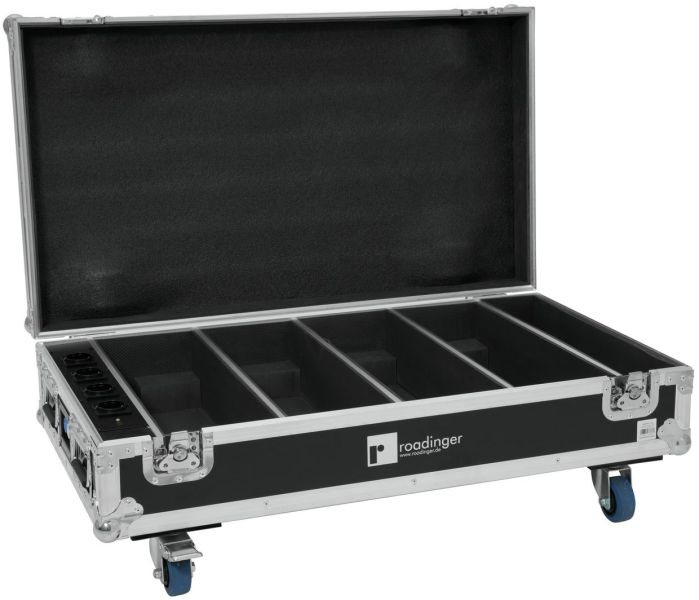 ROADINGER Flightcase 4x AKKU BAR-6 QCL mit Ladefunktion