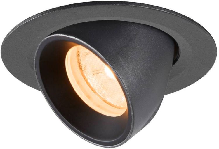 SLV NUMINOS® GIMBLE XS, Deckeneinbauleuchte, 2700 K, 20°, IP20, rund, schwarz