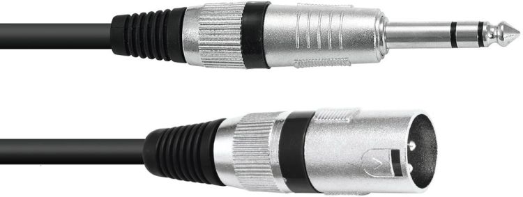 OMNITRONIC Adapterkabel XLR(M)/Klinke stereo 0,9m sw
