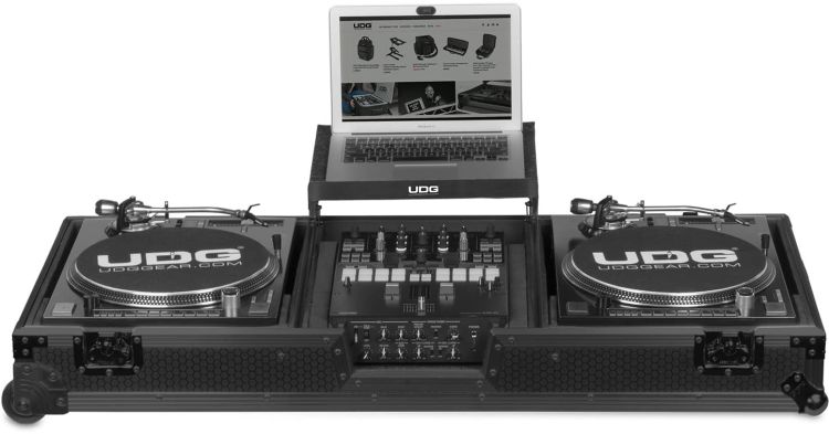 UDG Ultimate Flight Case Set Multi Format Turntable Battle & 10"/12" Mixer Plus (Laptop-Ablage