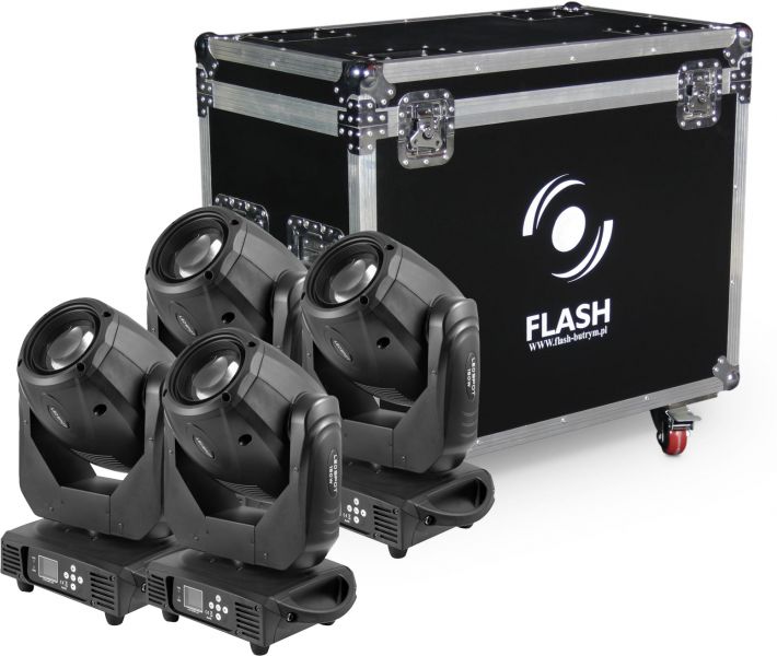 Flash Moving Head Set - 4x LED MOVING HEAD SPOT 150W +CASE