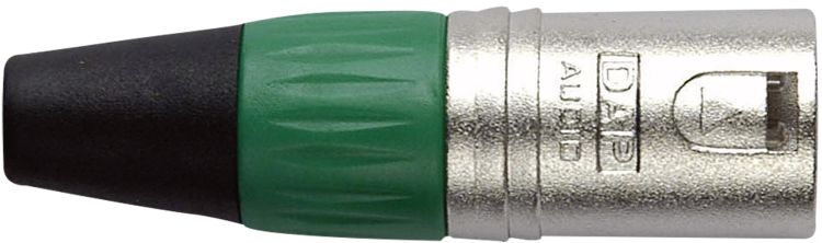 DAP XLR 3p. Verbinder male, Nickel/Endkappe Grün