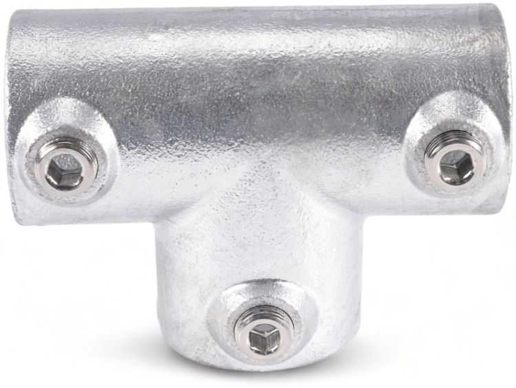 Riggatec Rohrverbinder T-Stück lang  für 48,3 mm Rohr in Silber