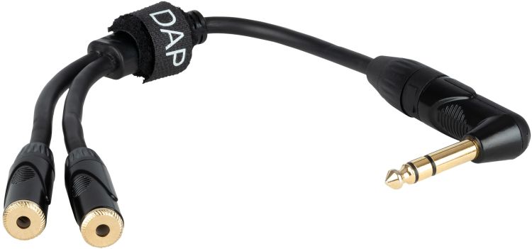 DAP-Audio FLA5 - rechtwinkliger Stereo-Klinkenstecker auf 2 Stereo-Miniklinkenbuchsen 0,3 m, schwarz