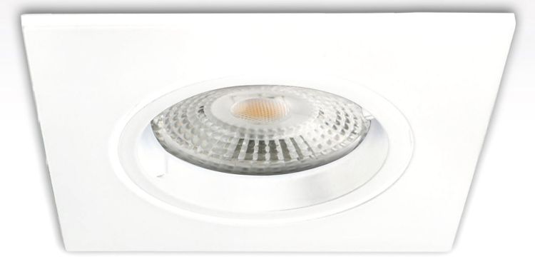 ISOLED Einbaurahmen eckig, Lochausschnitt 68mm, weiß, für GU10/MR16 Spots