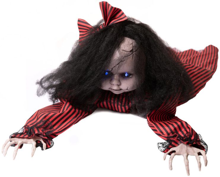 EUROPALMS Halloween Figur kriechend Mathilda, animiert, 110cm