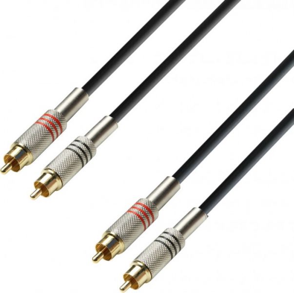 Adam Hall Cables K3 TCC 0300 Audiokabel 2 x Cinch male auf 2 x Cinch male