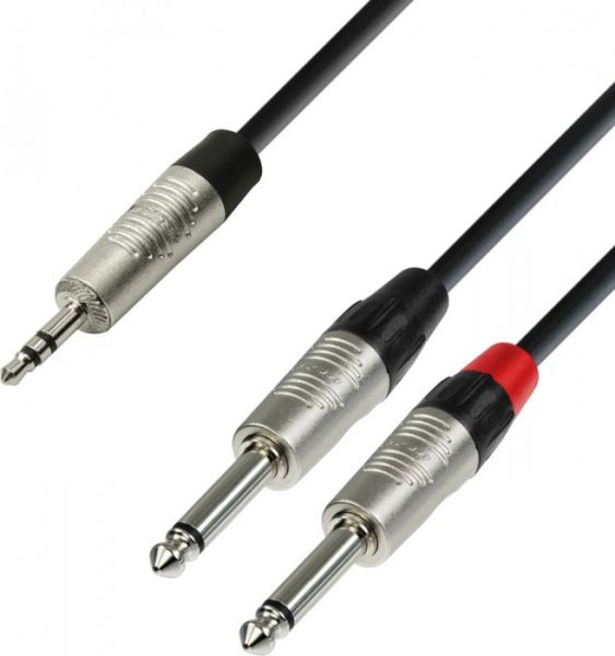 Adam Hall Cables K4 YWPP 0300 Audiokabel REAN 3,5 mm Klinke stereo auf 2 x