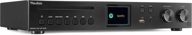 Audizio Brescia Internet Receiver mit Verstärker, DAB+ und CD-Player Schwarz