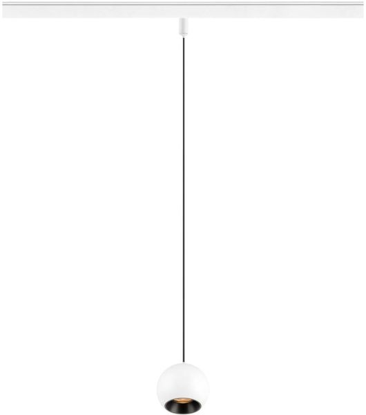 SLV LIGHT EYE® 2.0, 48V Pendelleuchte, DALI, Pendellänge 200 cm, 2700K, 30°, weiß / schwarz