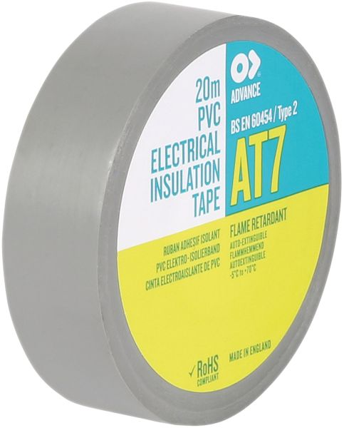 Advance Tapes AT7 PVC-Klebeband Grau - 19 mm - 20 m