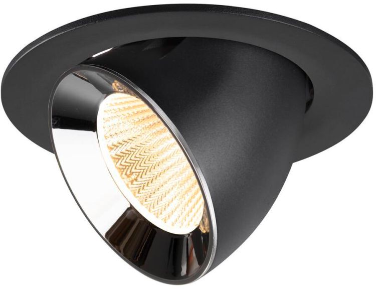 SLV NUMINOS® GIMBLE L, Deckeneinbauleuchte schwarz/chrom 3000 K 40°