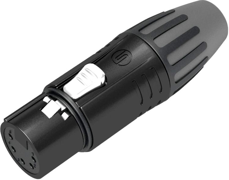 Seetronic XLR 5P Connector - female Silberkontakte - schwarzes Gehäuse