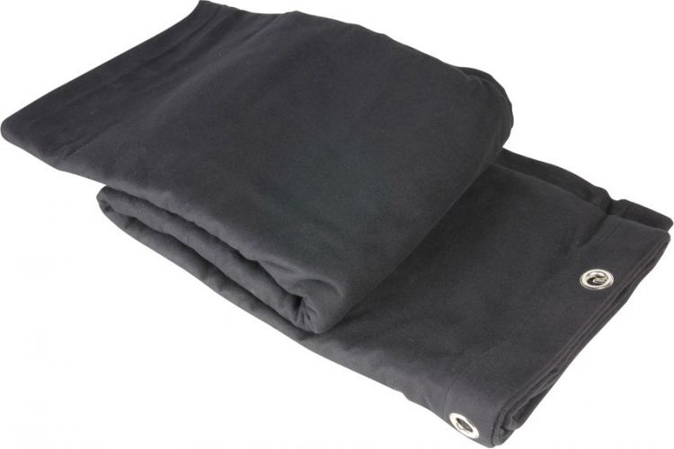 Adam Hall Accessories 0152 X 33 Bühnenmolton B1 schwarz mit Ösen brüniert
