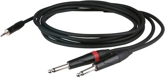 FLX31 - stereo mini Jack > 2 mono Jack L/R 1,5m recessed jack body