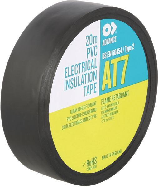 Advance Tapes AT7 PVC-Klebeband Schwarz Schwarz – 19 mm – 20 m