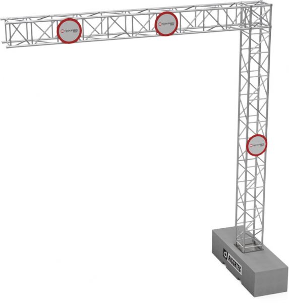 Mobiles Verkehrszeichensystem aus Naxpro Truss ST54 - 5,5 m x 5,5 m (BxH)