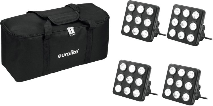 EUROLITE Set 4x LED Party Panel RGB+UV + Soft-Bag -B-Stock-