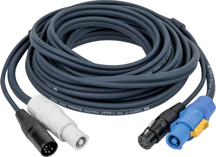 DAP-Audio FP18 Hybrid Cable - powerCON & 5-pin XLR - DMX / Power DMX & Strom - 3 m