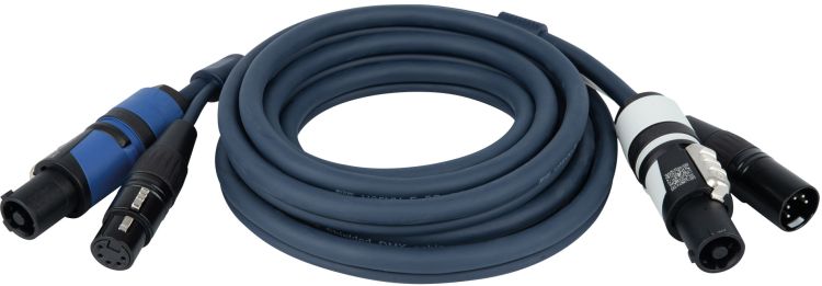 DAP-Audio FP18 Hybrid Cable - powerCON & 5-pin XLR - DMX / Power DMX & Strom - 3 m