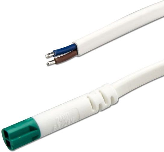 ISOLED Mini-Plug Anschlusskabel male, 1m, 2x0.75, IP54, weiß-grün, max. 48V