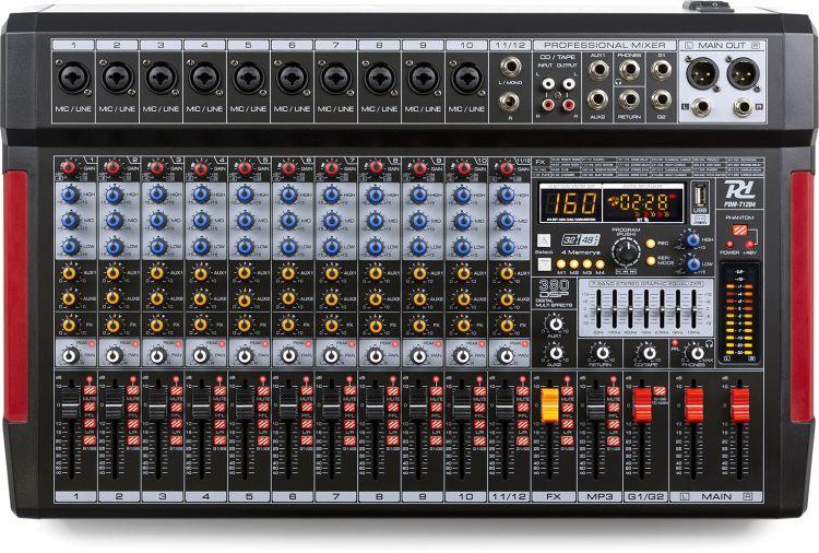 Power Dynamics PDM-T1204 Bühnenmischpult 12-Kanal DSP/MP3