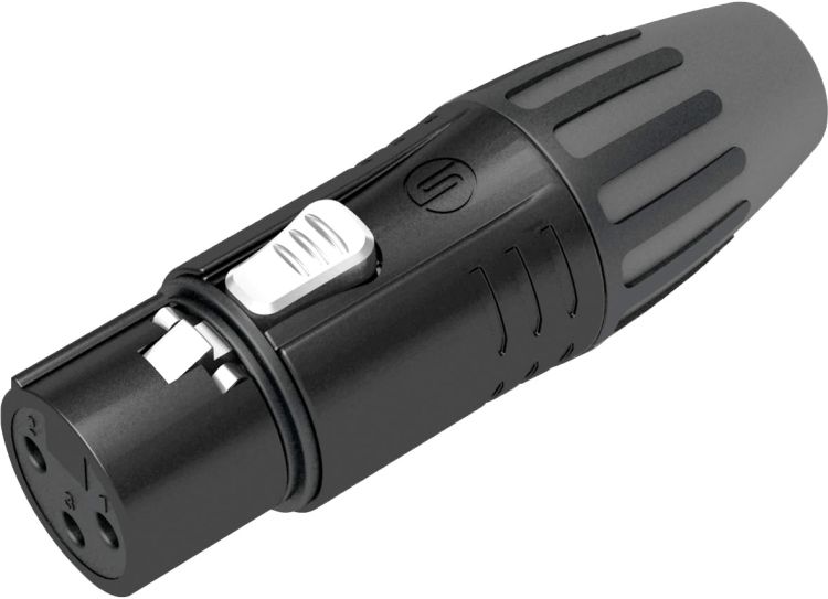 Seetronic XLR 3P Connector, female Silberkontakte, schwarzes Gehäuse