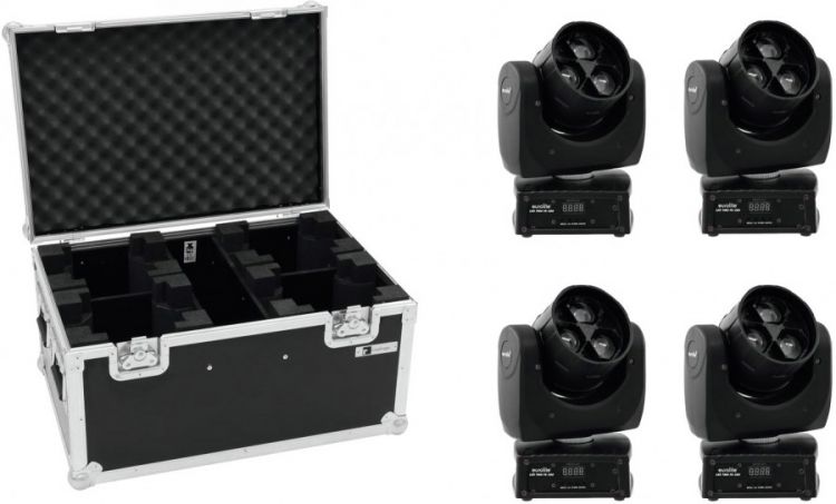 EUROLITE Set 4x LED TMH FE-300 Beam/Flowereffekt + Case
